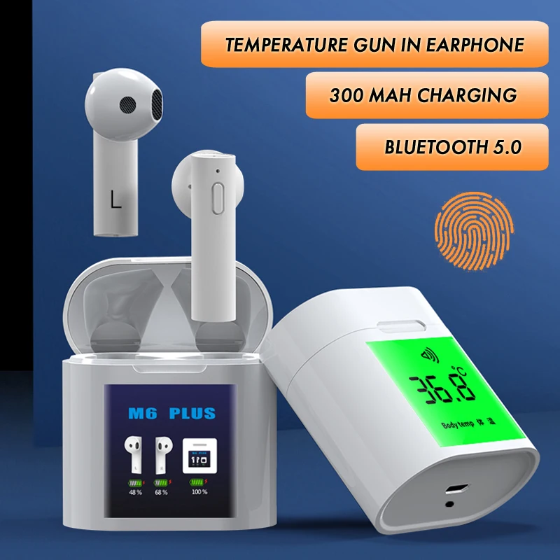 M6plus Wireless Charging Bluetooth Earphone Can Measure Body Temperature Surround Stereo Smart And Intelligent Control Portable
M6plus Wireless Charging Bluetooth Earphone Can Measure Body Temperature Surround Stereo Smart And Intelligent Control Portable