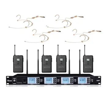 Headset Wireless UHF Microphone System 4 Headworn 4 channels Cordless Microphones For Church school meeting speech 
Headset Wireless UHF Microphone System 4 Headworn 4 channels Cordless Microphones For Church school meeting speech