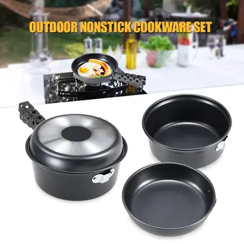 Outdoor Camping Pot Set Non-stick Camping Cookware 2-3 Person Cook Set Nonstick Pot Pans for Backpacking Hiking Picnic
Outdoor Camping Pot Set Non-stick Camping Cookware 2-3 Person Cook Set Nonstick Pot Pans for Backpacking Hiking Picnic
