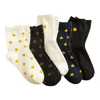 Japanese Fresh Style Womens Crew Socks Cute Yellow Smile Face Harajuku Hosiery 
Japanese Fresh Style Womens Crew Socks Cute Yellow Smile Face Harajuku Hosiery
