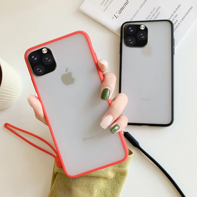 Ultra-thin Transparent Matte Phone Case for IPhone 11 Pro Max Case X XS MAX Candy Colors Lanyard Cover for IPhone 8 7 6 6SPlus
Ultra-thin Transparent Matte Phone Case for IPhone 11 Pro Max Case X XS MAX Candy Colors Lanyard Cover for IPhone 8 7 6 6SPlus