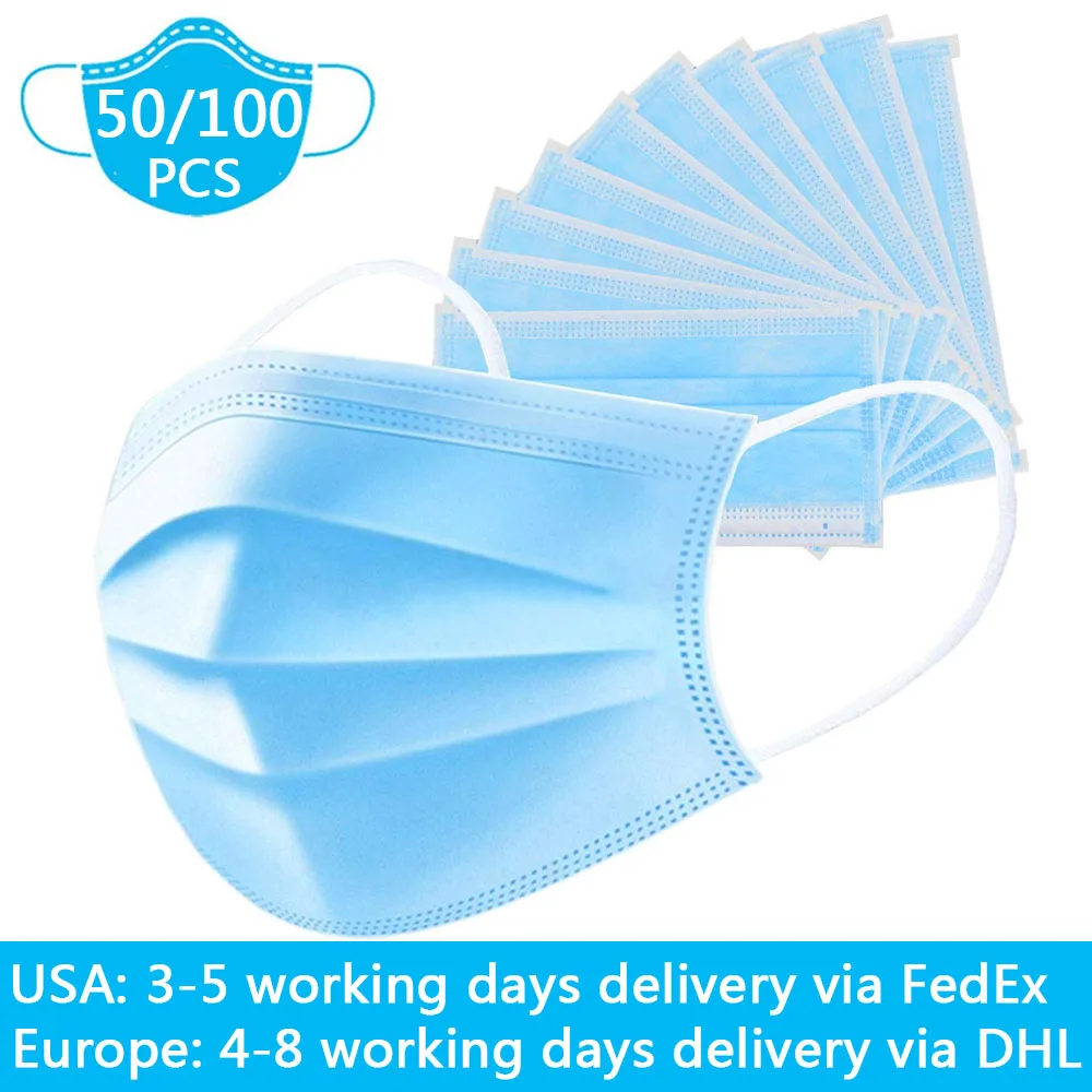 Disposable Face Masks 3-layer mask 50PCS 100PCS Comfortable Face Mouth Masks Anti-virus respirator face mask for hair stylists
Disposable Face Masks 3-layer mask 50PCS 100PCS Comfortable Face Mouth Masks Anti-virus respirator face mask for hair stylists