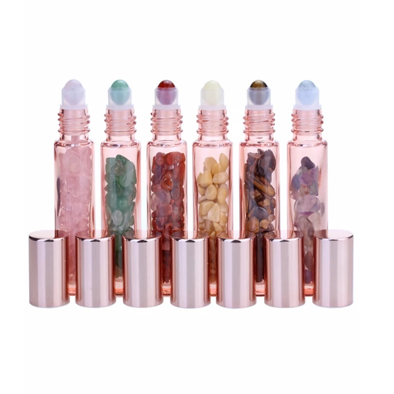 100pcs/lot 10ML Empty gem Roller bottles Essential Oil glass bottle transparent Rose gold Thick gemstone jade crystal bottle
100pcs/lot 10ML Empty gem Roller bottles Essential Oil glass bottle transparent Rose gold Thick gemstone jade crystal bottle