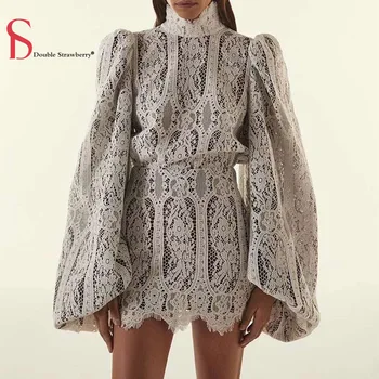 Double Strawberry Autumn New Style Petal Half-high Collar Lantern Sleeve Lace Blouse + High Waist Bag Hip Skirt Women 2Piece Set
Double Strawberry Autumn New Style Petal Half-high Collar Lantern Sleeve Lace Blouse + High Waist Bag Hip Skirt Women 2Piece Set