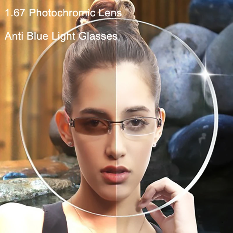 1.67 Photochromic Lens Transparent Anti Blue Light Glasses Women Men Myopia Nerd Computer Sunglasses Fast color changing Lens
1.67 Photochromic Lens Transparent Anti Blue Light Glasses Women Men Myopia Nerd Computer Sunglasses Fast color changing Lens