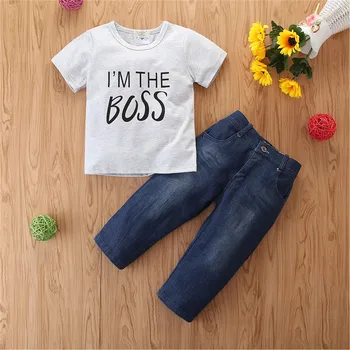 2t boys clothes children's suit boy short sleeve t shirt + jeans boys clothes baby boy party clothes CHD20105 
2t boys clothes children's suit boy short sleeve t shirt + jeans boys clothes baby boy party clothes CHD20105