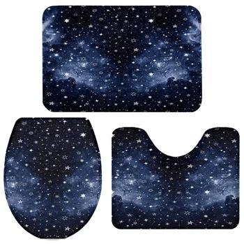 3 Pieces Bathroom Set Night Sky Bath Set Toilet Cover Mat Pedestal Rug Non-Slip Bathroom Rug Set 
3 Pieces Bathroom Set Night Sky Bath Set Toilet Cover Mat Pedestal Rug Non-Slip Bathroom Rug Set