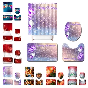 4pc/Set Christmas Bathroom Accessories Shower Curtain Toilet Carpet Square U Rug Elk Bell Print Toilet Bathroom Mat
4pc/Set Christmas Bathroom Accessories Shower Curtain Toilet Carpet Square U Rug Elk Bell Print Toilet Bathroom Mat