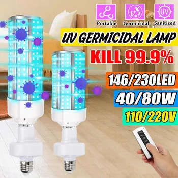 80/40W Ultraviolet Germicidal Lamp LED UVC Bulb e27 Household uv light Ozone Disinfection Remote Control timing Killing 99% mite
80/40W Ultraviolet Germicidal Lamp LED UVC Bulb e27 Household uv light Ozone Disinfection Remote Control timing Killing 99% mite