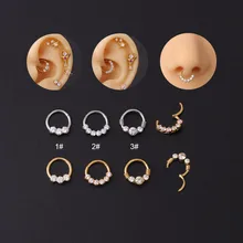 16G Stainless Steel Piercing Septum Nose Ring Inlay Zircon Studs Earrings Tragus Cartilage Nose Cuffs Daith Ring Body Jewelry
16G Stainless Steel Piercing Septum Nose Ring Inlay Zircon Studs Earrings Tragus Cartilage Nose Cuffs Daith Ring Body Jewelry