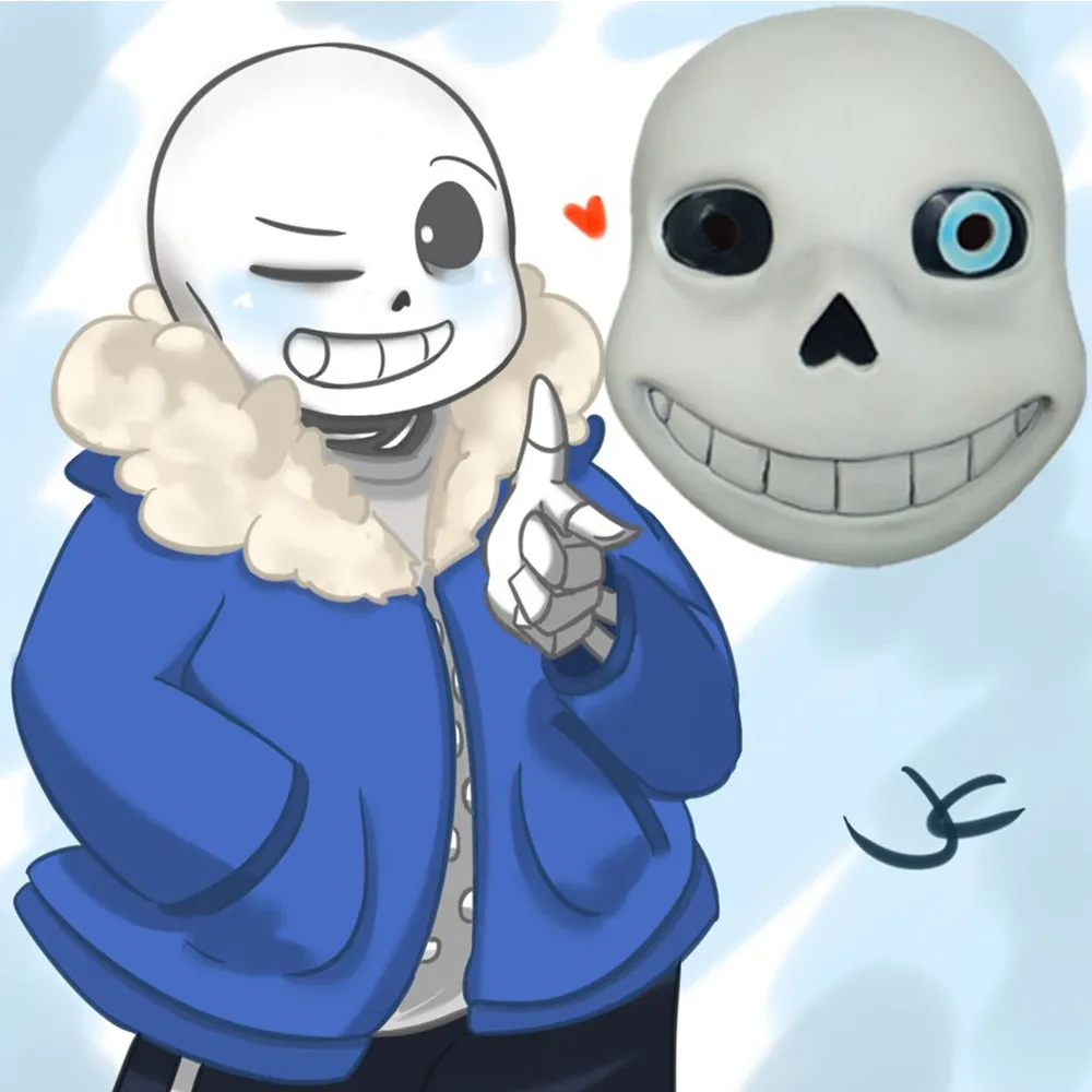 Маска для косплея Undertale Sans латексная маска головной убор с черепом на Хэллоуин