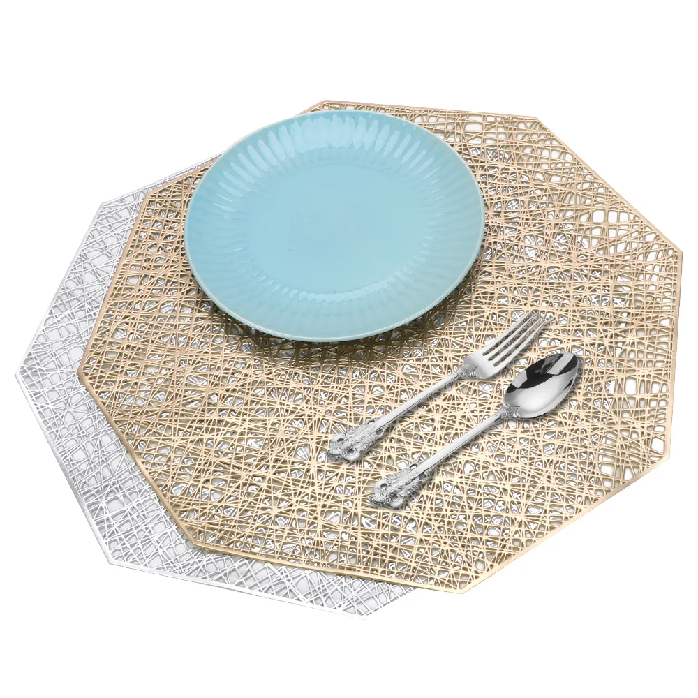 Weave Placemat Dining Table Mat Octagonal Hollow Waterproof Non Slip Heat-insulated PVC Placemats Disc Pads Bowl Pad Table Mats
Weave Placemat Dining Table Mat Octagonal Hollow Waterproof Non Slip Heat-insulated PVC Placemats Disc Pads Bowl Pad Table Mats