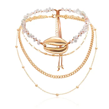 New cross-border ornaments, individual chain flow combination, women's multi-layer round bead chain exaggerated shell necklace
New cross-border ornaments, individual chain flow combination, women's multi-layer round bead chain exaggerated shell necklace