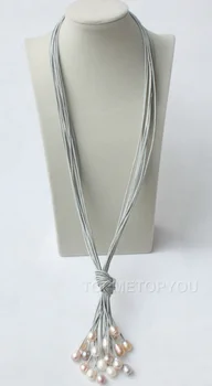Amazing! 10strands 28" rice white pink gray pearls leather necklace natural Luxury Ms. girl Wedding Jewelry
Amazing! 10strands 28" rice white pink gray pearls leather necklace natural Luxury Ms. girl Wedding Jewelry