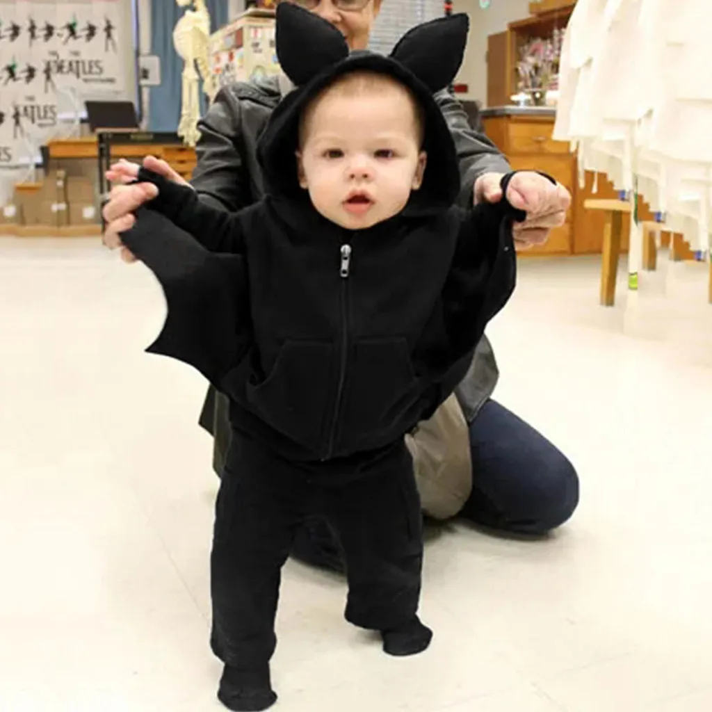 Cute Bat Cartoon Baby Boys Cos Children's Sets Toddler Baby Boy&Girl Halloween Cartoon Coat Hooded Warm Outerwear+Pants Outfits
Cute Bat Cartoon Baby Boys Cos Children's Sets Toddler Baby Boy&Girl Halloween Cartoon Coat Hooded Warm Outerwear+Pants Outfits