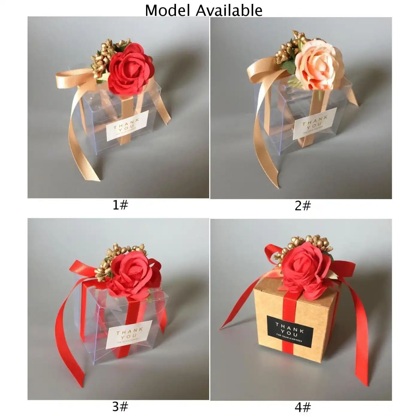 paper box for party gift wedding favors candy packing w/rose red