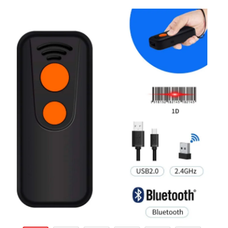 1D Laser Bluetooth 2.4G Wireless Handheld Portable USB 3 in 1 Barcode Scanner with Storage Mode
1D Laser Bluetooth 2.4G Wireless Handheld Portable USB 3 in 1 Barcode Scanner with Storage Mode