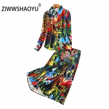 ZIWWSHAOYU 2020 Spring Female Fashion Two Pieces Women Long Sleeve Flower Printed Shirt And Pleated Skirt Vintage Suit
ZIWWSHAOYU 2020 Spring Female Fashion Two Pieces Women Long Sleeve Flower Printed Shirt And Pleated Skirt Vintage Suit