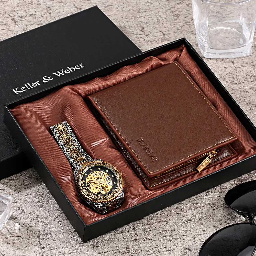 New Luxury Automatic Watch Leather Wallet Set for Men Mechanical Wristwatches Top Brand Watches Gift for Boyfriend Reloj Hombre
New Luxury Automatic Watch Leather Wallet Set for Men Mechanical Wristwatches Top Brand Watches Gift for Boyfriend Reloj Hombre