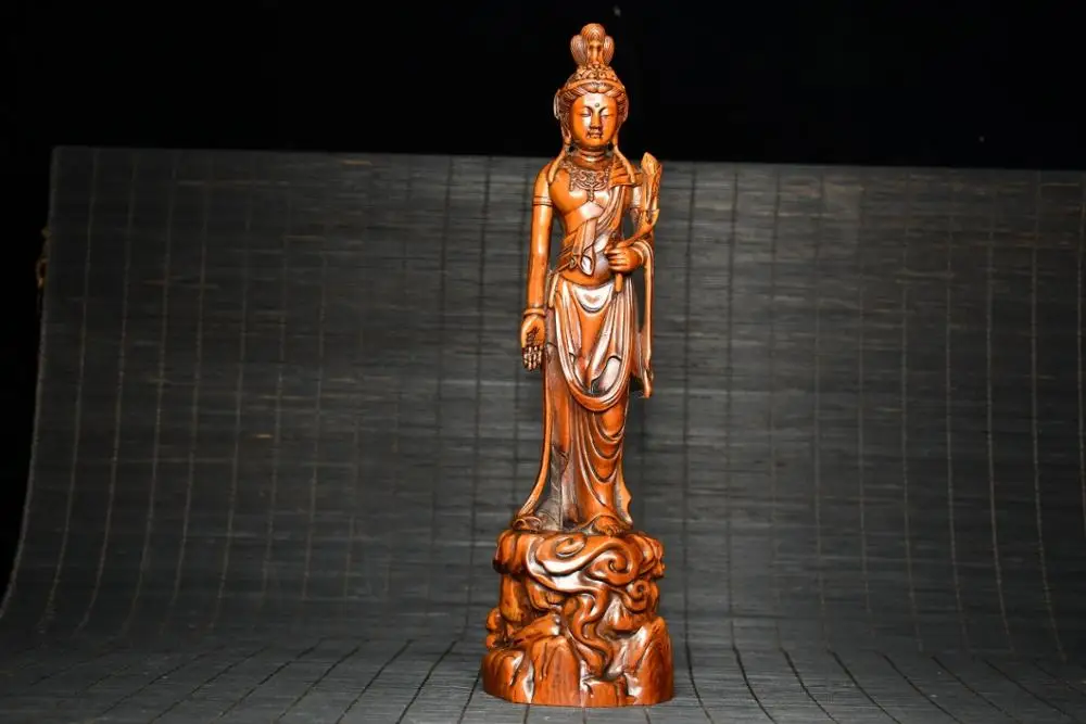 Home Decor 10" China Collection Old Boxwood Guanyin Bodhisattva Statue Avalokitesvara Amitabha statue
Home Decor 10" China Collection Old Boxwood Guanyin Bodhisattva Statue Avalokitesvara Amitabha statue