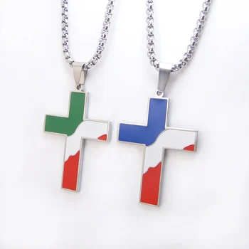 DICAYLUN Italian French Flag Cross Necklace Stainless Steel France Italy Flag Pendant Jewelry Religious Patriotic Christian Gift 
DICAYLUN Italian French Flag Cross Necklace Stainless Steel France Italy Flag Pendant Jewelry Religious Patriotic Christian Gift