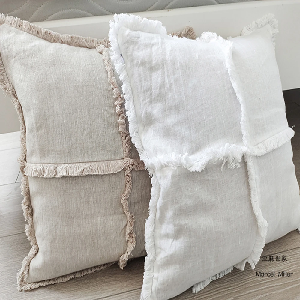 Наволочка из чистого выстиранного льна с кисточкой, французская льняная наволочка, ремесленный Лен, наволочка для дивана, Рождество 
Наволочка из чистого выстиранного льна с кисточкой, французская льняная наволочка, ремесленный Лен, наволочка для дивана, Рождество