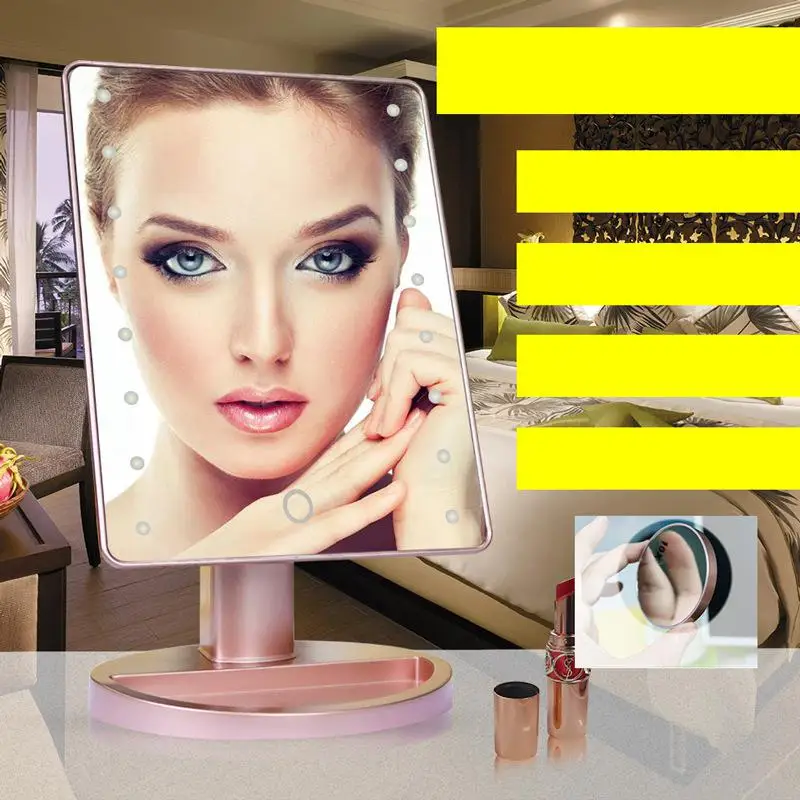 Makeup Mirror With 16 LEDs Cosmetic Mirror wirh TOuch Dimmer Switch Battery Make Up Mirror Stand For Tabletop Bathroom Travel
Makeup Mirror With 16 LEDs Cosmetic Mirror wirh TOuch Dimmer Switch Battery Make Up Mirror Stand For Tabletop Bathroom Travel