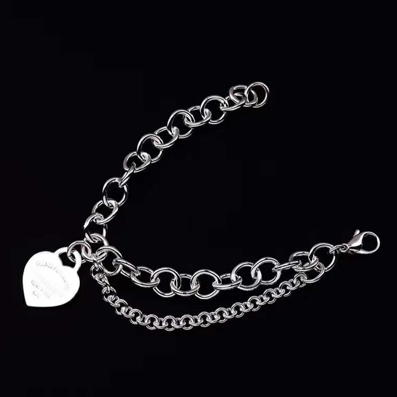 

Women Bracelet Heart-shaped accessories Rough clavicle Additional chain S925 Sterling silver Jewelry Valentine's gift