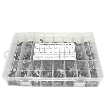 24 Values 840pcs NPN PNP Transistor TO-92 Power Transistor Assortment Kit Transistor Pack Three Pin Transistors
24 Values 840pcs NPN PNP Transistor TO-92 Power Transistor Assortment Kit Transistor Pack Three Pin Transistors