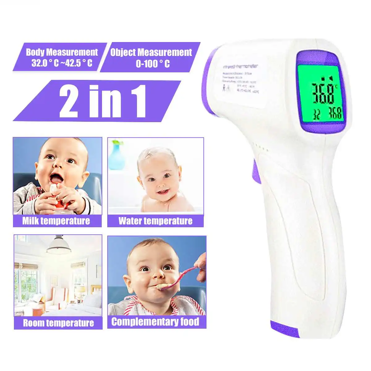 Non-contact Forehead Thermometer Neck Hand Digital Infrared Thermometer Non-contact Thermometer Baby/Adult Temperature
Non-contact Forehead Thermometer Neck Hand Digital Infrared Thermometer Non-contact Thermometer Baby/Adult Temperature
