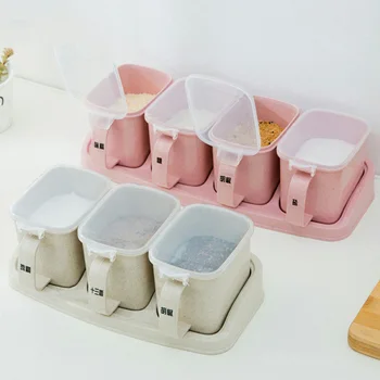 Wheat Straw Seasoning Box Separate Seasoning Jar with Label Spices Box Pepper Spice Shaker Salt Organizer Kitchen Storage Tools
Wheat Straw Seasoning Box Separate Seasoning Jar with Label Spices Box Pepper Spice Shaker Salt Organizer Kitchen Storage Tools