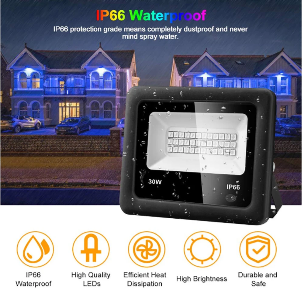 15W 25W 35W 55W 100W Flood Light RGB Remote Control LED Floodlight AC 85~265V Waterproof IP66 Square Garden Yard Landscape Lamp
15W 25W 35W 55W 100W Flood Light RGB Remote Control LED Floodlight AC 85~265V Waterproof IP66 Square Garden Yard Landscape Lamp