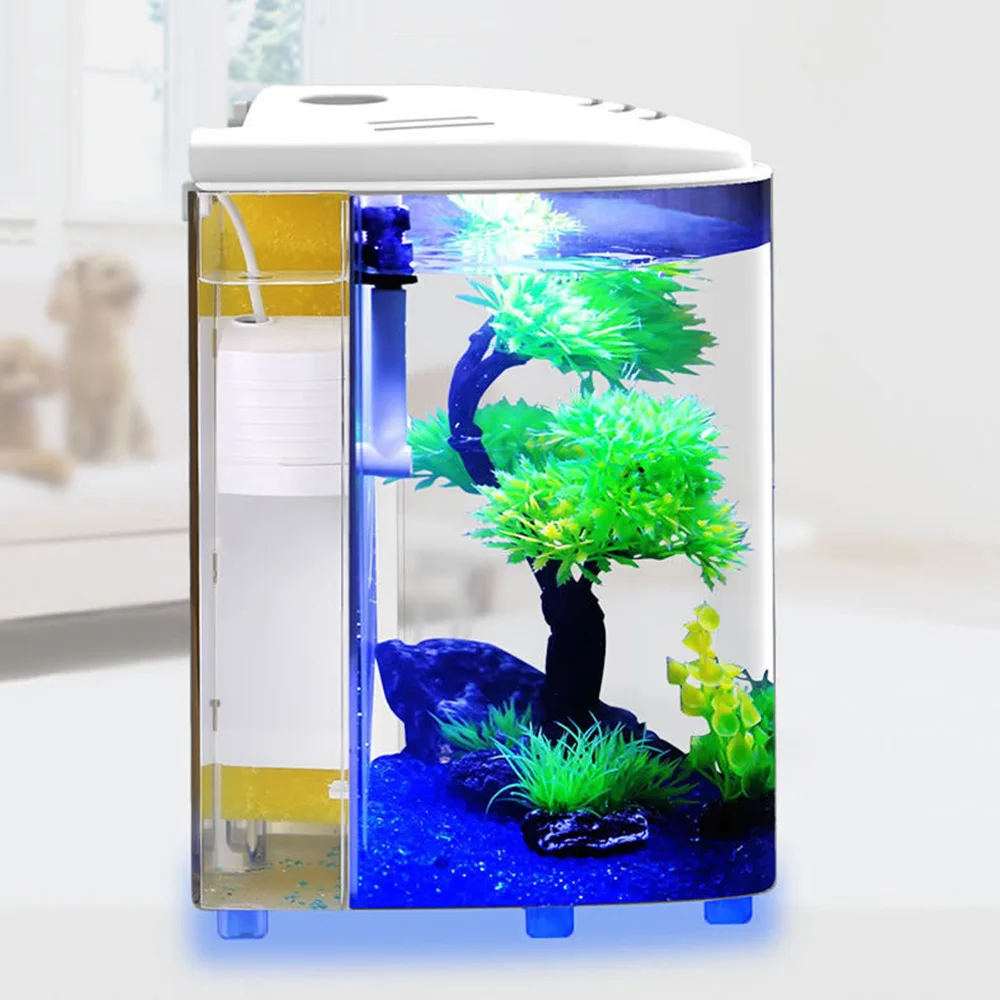 Мини 5л USB LED аквариум аквариумы полумесяц мини акриловый большой емкости для дома
