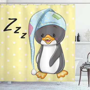 Cartoon Shower Curtain Sleepy Baby Penguin in Hood Ready to Bed Childhood Happy Dream Cartoon Art Bathroom Decor Set with Hooks 
Cartoon Shower Curtain Sleepy Baby Penguin in Hood Ready to Bed Childhood Happy Dream Cartoon Art Bathroom Decor Set with Hooks