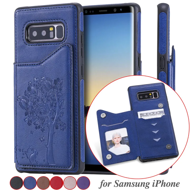 Кожаный чехол-книжка для Samsung Galaxy S10 S9 S8 Plus S10E Note 10 9 8 A50 A30s A50s чехол-бумажник iPhone 11 Pro