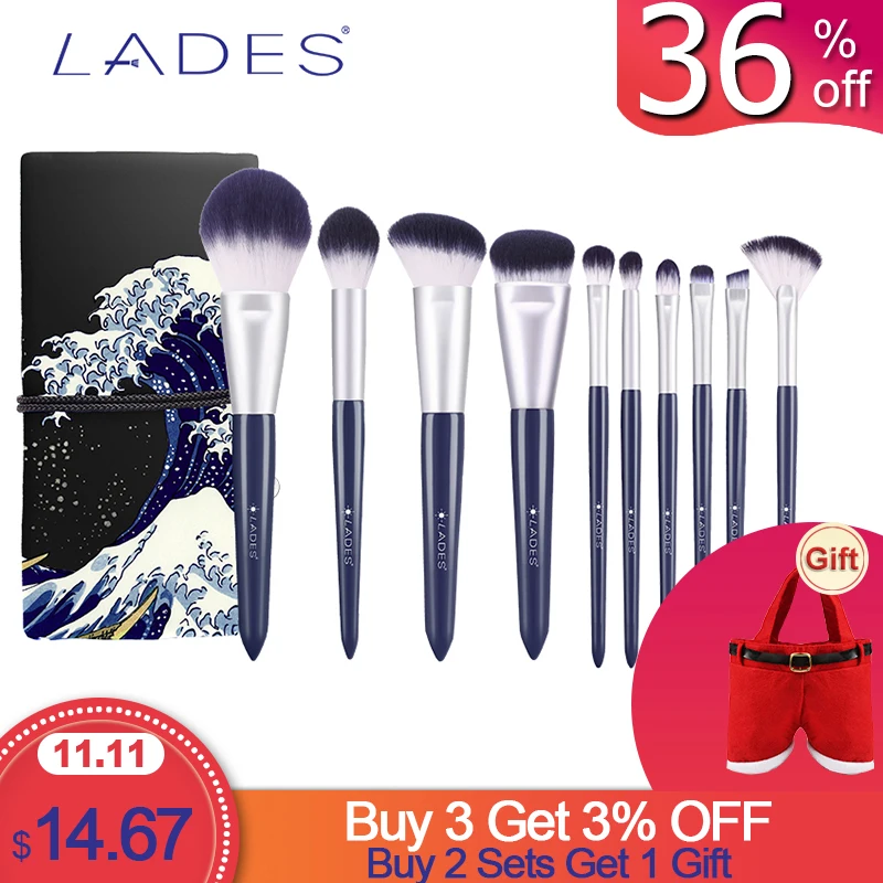 LADES 10PCS Makeup Brushes Sets Powder Blusher Foundation Make up Brush Blending Eyeshadow Brush Blue/Silver Color Beauty Tools
LADES 10PCS Makeup Brushes Sets Powder Blusher Foundation Make up Brush Blending Eyeshadow Brush Blue/Silver Color Beauty Tools
