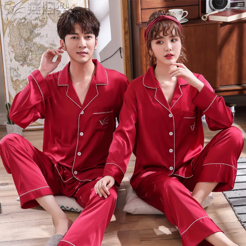 Yan gui Beam Spring And Summer Imitated Silk Fabric Couples Home Wear Solid Color Classic Fold-down Collar Cardigan Long Sleeve
Yan gui Beam Spring And Summer Imitated Silk Fabric Couples Home Wear Solid Color Classic Fold-down Collar Cardigan Long Sleeve