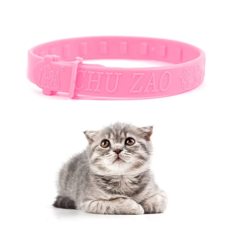 Flea Collar 1 Pcs Cute Style For Cat Size Adjustable Effective Removal Of Fleas Lice Mites Mosquitoes Color Pink Drop Shipping