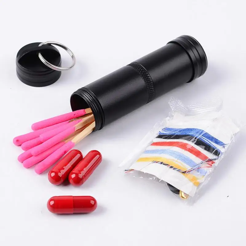 

Survival Seal Capsule Trunk EDC Waterproof Hike Box Container Outdoor Dry Bottle Holder Storage Camp Medicine Match Pill Case