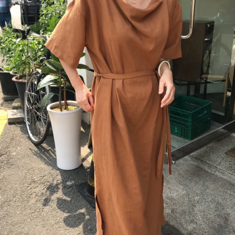 Women Summer Long Solid Dress Vestidos with BelRobe t Longue Femme Ete Casual Sukienki Designer Sommerkleid Jurken
Women Summer Long Solid Dress Vestidos with BelRobe t Longue Femme Ete Casual Sukienki Designer Sommerkleid Jurken