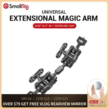 SmallRig Dual Aluminum Camera Articulating Magic Arm Ballhead Extension Bar for Magic Arms (1/4" Screws) DSLR Monitor Support
SmallRig Dual Aluminum Camera Articulating Magic Arm Ballhead Extension Bar for Magic Arms (1/4" Screws) DSLR Monitor Support