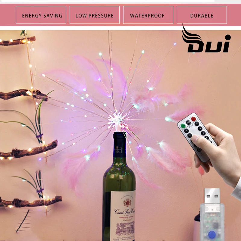 DUI New spot led copper wire fireworks feather color eight functions creative decorative LED string light
DUI New spot led copper wire fireworks feather color eight functions creative decorative LED string light