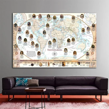 150x100cm Non-woven World Map Poster World Famous Navigator and Explorer Navigation Map By National Geographic Society
150x100cm Non-woven World Map Poster World Famous Navigator and Explorer Navigation Map By National Geographic Society