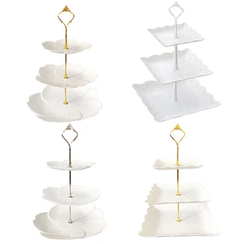 Tea Cake Table Tray European-Style Wedding Banquet Three-Layer Fruit Plate Dried Kitchen Cake Rack Storage For Family And Party
Tea Cake Table Tray European-Style Wedding Banquet Three-Layer Fruit Plate Dried Kitchen Cake Rack Storage For Family And Party