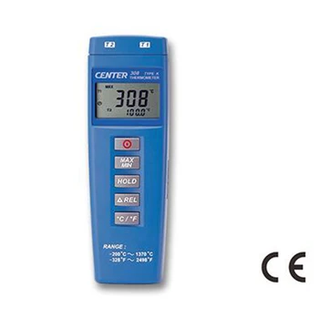 CENTER-308 Dual Input Thermometer (Compact Size, Economy),Auto Power OFF,Operation Temp: 0℃~40℃ (<80%RH),Dual Display. 
CENTER-308 Dual Input Thermometer (Compact Size, Economy),Auto Power OFF,Operation Temp: 0℃~40℃ (<80%RH),Dual Display.