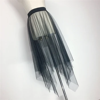 Spring Summer Women Long Skirts Women Casual Lace Mesh Tulle Midi Skirt High Waist Elastic Asymmetry Skirt Overskirt 
Spring Summer Women Long Skirts Women Casual Lace Mesh Tulle Midi Skirt High Waist Elastic Asymmetry Skirt Overskirt
