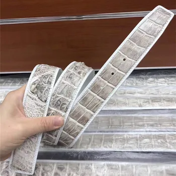 Authentic Exotic Crocodile Skin Men's Fancy White Waist Strap without Buckle Genuine Real Alligator Leather High-end Male Belts
Authentic Exotic Crocodile Skin Men's Fancy White Waist Strap without Buckle Genuine Real Alligator Leather High-end Male Belts