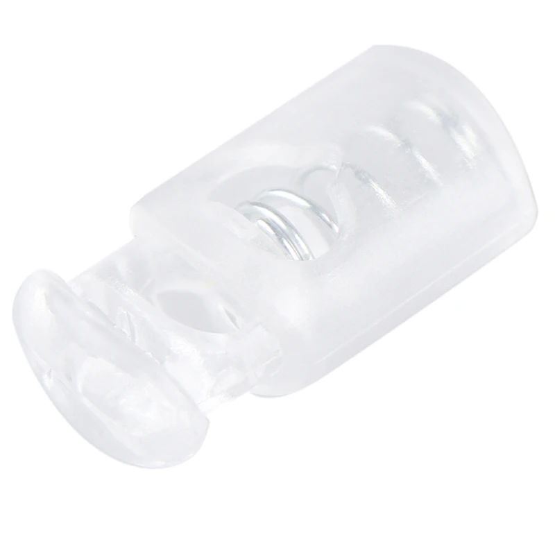 Description Picture 6 of item10pcs Transparent Clear Cord Lock Plastic Stopper Cord Ends Toggles Clip Buckle Frost Shoelace Sportswear DIY Bag Accessories