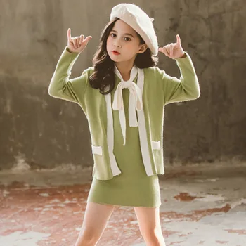 Children's Clothing Sets New Girls Elegant Outfits 2PCS Knitted Tops and Bowtie Suits Kids Girl Autumn Clothes Sets
Children's Clothing Sets New Girls Elegant Outfits 2PCS Knitted Tops and Bowtie Suits Kids Girl Autumn Clothes Sets