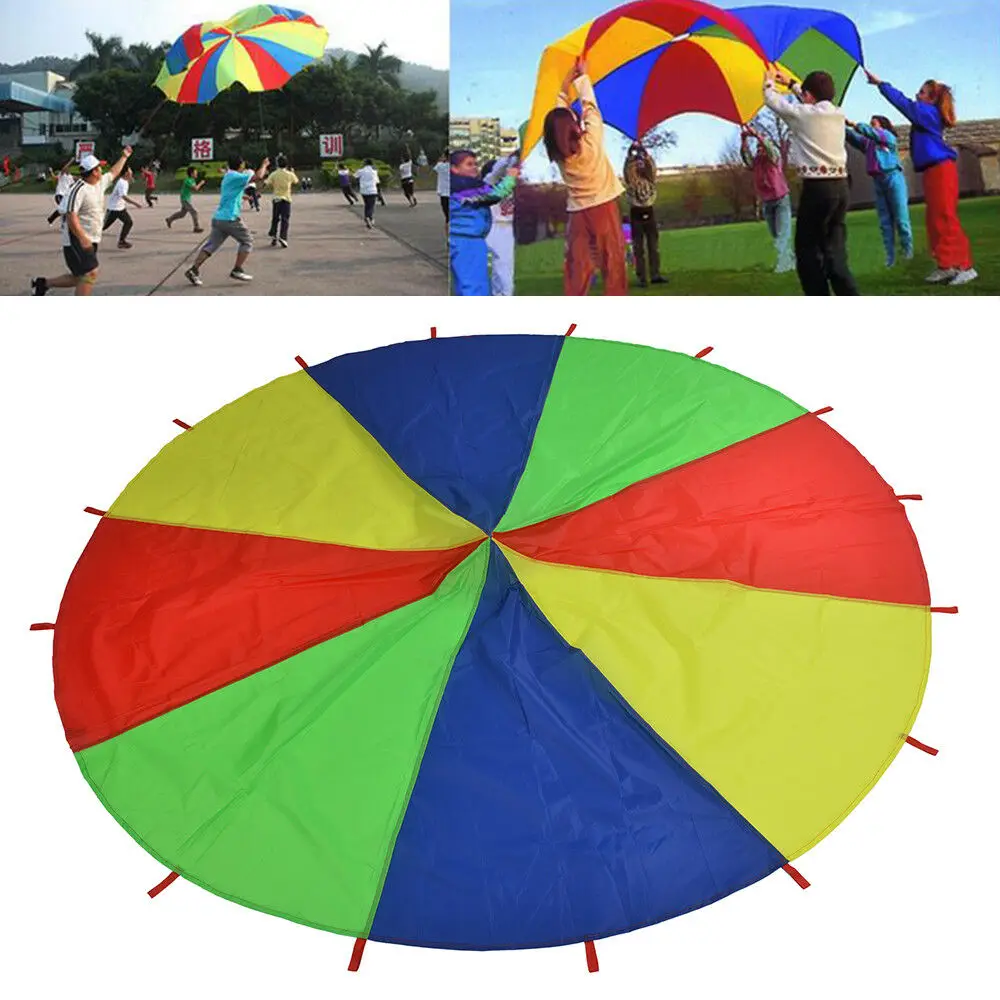 Generic Diameter Outdoor Rainbow Umbrella Parachute Toy JumpSack